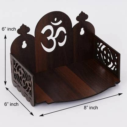 SHREE RAM IMPEX Wooden Readymade Wall Mounted Hanging Temple for Home for Pooja, Room Mandir, Shop and Office (OM)