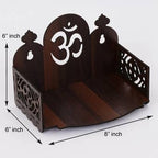 SHREE RAM IMPEX Wooden Readymade Wall Mounted Hanging Temple for Home for Pooja, Room Mandir, Shop and Office (OM)