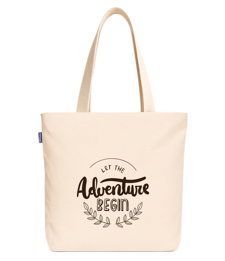 Econest Premium Canvas Tote Bags for Women with zip closer | unique tote bag for Girls, 100% Organic Cotton Tote bag | beach | gift | office, school & Daily Usable strong handbag (ADV 78)