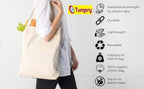 Tumery Cotton Canvas Tote Bag Women Shopping bag, Grocery, Sturdy Bag, Aesthetic Office Bag For Women Reusable 100% Eco-Friendly- Natural (Combo Of 6)