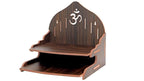 Curious Crafts Haven Decent & Beautiful Wooden Pooja Mandir for Home | Puja Stand for Home, Office and Shop | Wooden Wall Mounted Hanging Puja Temple, Mandir Devghar Stand Temple Home (Style 01)