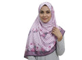 Khodalflux Women’s Muslim Hijab Printed Headscarf | Soft Breathable Modest Scarf for Daily, Prayer & Occasion Use (Pink)