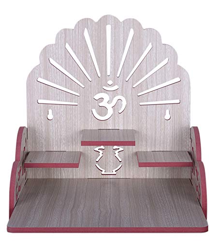 Lakhaji Beautiful MDF Wooden Temple Home Temple Pooja Mandir Wall Hanging and Table Top Home Mandir Temple Home Decor Beautiful Wooden Temple (White)