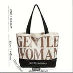 THE SACK CO. Large Canvas Tote Bag for Women, Tote Handbags for Women with Zipper & for College, Shopping, Office (gntl women brw writing)