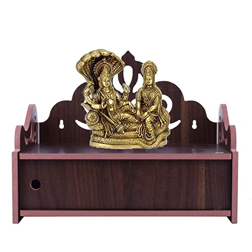 Lexical Wooden Readymade Wall Hanging Puja Temple for Home God Stand for Pooja Room Mandir Wood Devghar Stand for Office and Shop Lexical-513