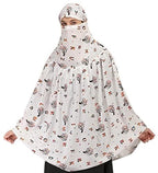 7 season's Cotton Long Scarf Cum Mask Universal Size Usable for vehicle Driver for sunlight UV protection White Printed Design For Girl & Women (ABCD - L)