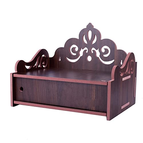 Lexical Wooden Readymade Wall Hanging Puja Temple for Home God Stand for Pooja Room Mandir Wood Devghar Stand for Office and Shop Lexical-513