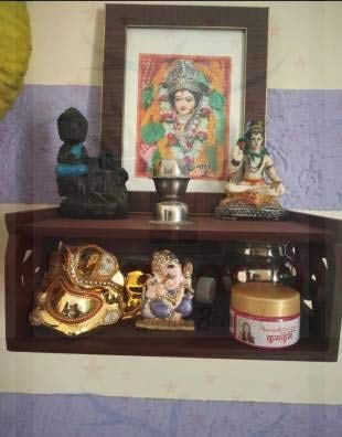 DECORASIA Small Temple for Home Wall Hanging (Brown)