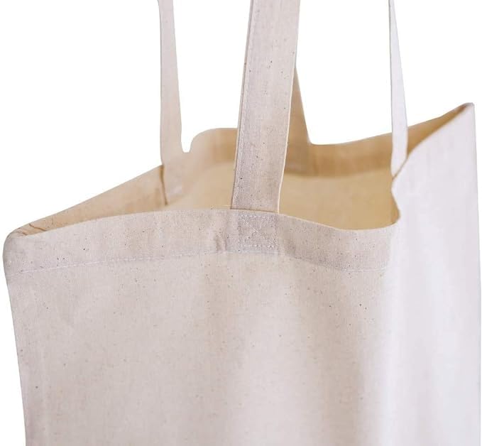 ECHSRT Pack of 2 | 4 | 6 15x16 | Natural Cotton Bags | Cotton Tote Bags | Cotton Canvas Bag | Reusable 100% Eco-Friendly | Shopping, Grocery, Office, Sundry Use (Pack of 2)