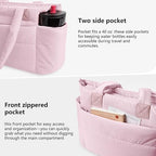 KNH MART Puffer Tote Bag for Women Quilted Nurse Bag Lightweight Work Bag for Teacher Travel Handbag with Multiple Pockets (A1)