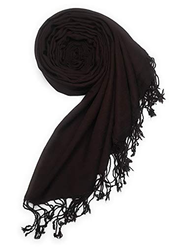 Chandwasia Linen Rayon Scarf for Men & Women | Lightweight Viscose Fabric Stole, Shawl & Wrap | Soft & Breathable | All-Season Summer & Winter Wear (Brown)