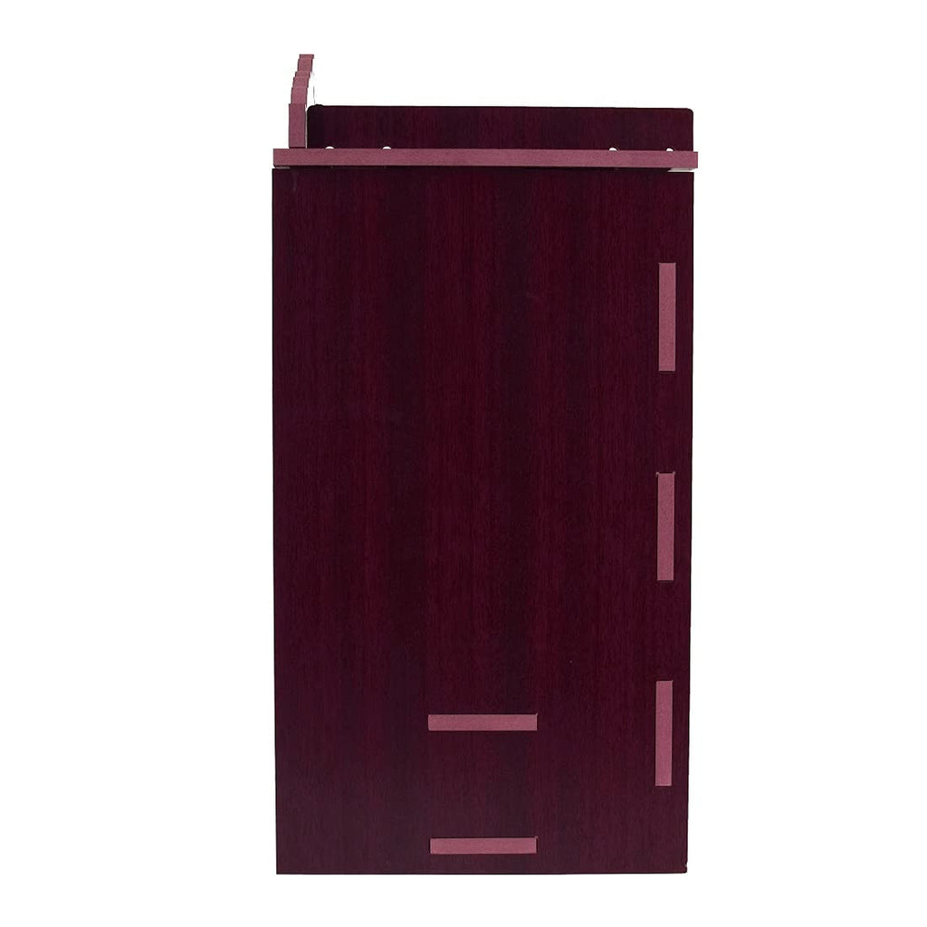 COMERT Enterprise Wooden Wall Hanging Temple for Home, Shop, and Office - Showpiece With Acrylic Design and Two Door Open (Dark Brown)