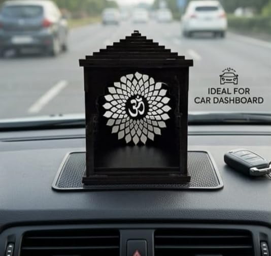ATTRACTIVE CRAFT STORE MDF Temple for CAR Dashboard and Home Decor (Black)