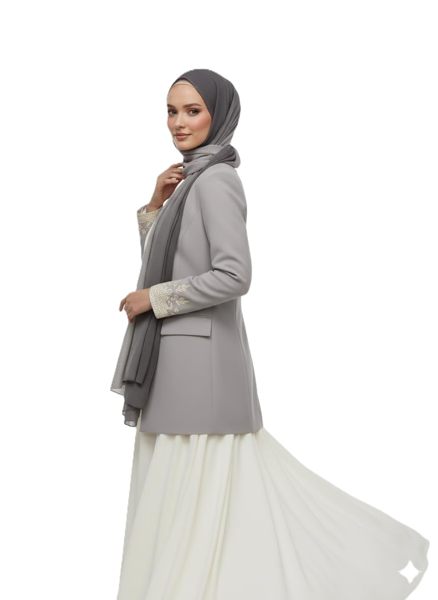 SAHIL SCARF Women Hijab Scarf 180x70cm Chiffon Georgette Lightweight Soft Fabric Easy to Drape with Burqah Abaya and Modest Dress