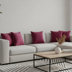 STITCHNEST Quilted Velvet Cushion Covers Set of 5 | Soft Maroon | 12x12 Inches | Premium Sofa & Living Room Décor