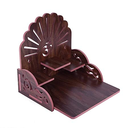 A k Wooden Temple Home Temple Pooja Mandir Wall Hanging and Table Top Home Mandir Temple Home Decor Beautiful Wooden Temple (Maroon)