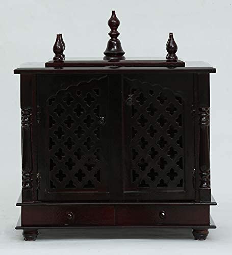 Jodhpur Handicrafts Wood Home Temple, Pooja Mandir, Pooja Mandap (Brown, LXBXH 20X12X24 Inch)