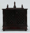Jodhpur Handicrafts Wood Home Temple, Pooja Mandir, Pooja Mandap (Brown, LXBXH 20X12X24 Inch)