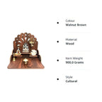 Gojeeva Wooden Pooja Mandir 3 Step 28x28x3 cm Wall/Table Decorative Beige Oakwood for Home/Office/Pooja