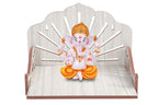 Curious Crafts Haven Decent & Beautiful Wooden Pooja Mandir for Home | Puja Stand for Home, Office and Shop | Wooden Wall Mounted Hanging Puja Temple, Mandir Devghar Stand Temple Home (Style 12)