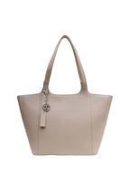 Kazo Kayra Tote | Premium Faux Leather Handbag for Women | Structured Minimalist Shopper with Charm Detail | Taupe | Fits 13 Laptop