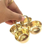 Awadh Brass Metal Chowmukh/Puja, Roli, Chawal, Mishri/Chowmukh/Patra/Haldi Kumkum Holder 4 Bowl Stand Holder (Medium Size) Set of -1 PCS