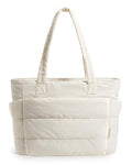 Tote Bag for Women, Lightweight Puffy Tote Bag with Compartments Shoulder Bag Handbag for Travel, Work, Gym, Beige, Standard, Puffy