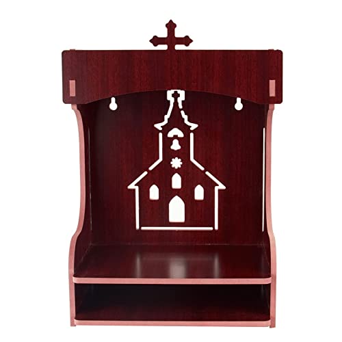 Lexical Wooden Readymade Wall Hanging Puja Temple for Home God Stand for Pooja Room Mandir Wood Devghar Stand for Office and Shop Lexical-449
