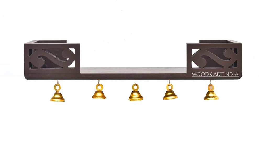 WOOD KARTINDIA Wall Mount Temple for Home,Wooden Home Temple/Wall Shelf/Pooja Mandir/Pooja Stand/Wooden Mandir/Devghar/Devara/Multipurpose Shelf (Brown2)