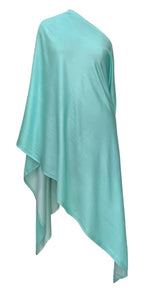 Hastakrutam Reversible Pashmina Silk Stole (Aquamarine)
