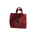 Decorative Cotton Gift Bag, Maroon with Ganesha Print, Set of 10