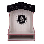 Lexical Wooden Readymade Wall Hanging Puja Temple for Home God Stand for Pooja Room Mandir Wood Devghar Stand for Office and Shop Lexical-394
