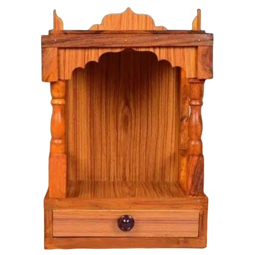 SLPL skylight Wooden Temple Beautiful Plywood Mandir Pooja Room Home Decor Office Or Home Temple size45x30x20cm