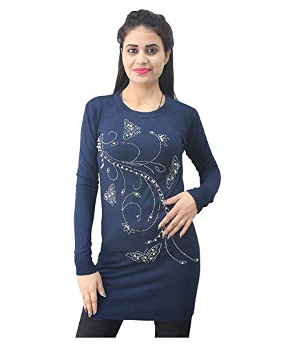 HAUTEMODA Woollen Regular Tops - Navy (Navy, Medium)