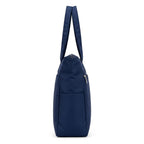 Bag-Age HB53 Large Tote Bag for Girls & Women | Water-Resistant Nylon Handbag with Multiple Compartments, Laptop Work Bag for Office, Travel, Shopping & Daily Use (Navy Blue)