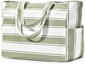 hirTa Elp Tote Bag for Teacher Women Office Girls Work Multipurpose Shoulder HandBag with Zipper Pocket Mostly Use for Travel Grocery Beach Hobo Diaper Changing Sandproof Pool (Bolt Double Green)