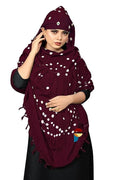 PRACHARAN Women Cotton Stylish Hand Printed Scarf, Anti Pollution Full Face Scarf With UV Sun Rays Protection Scarf For Women And Girls (Burgundy), Female, Maroon