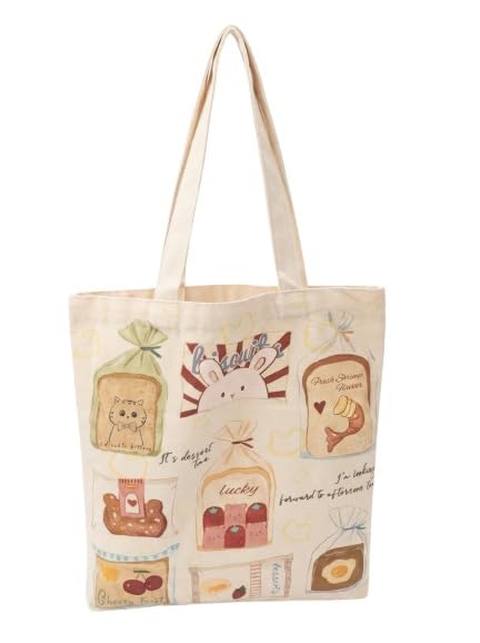BAGILO Tote Bag for Women, Plain Tote Bag with Zipper, Reusable Multi-Purpose Cotton Bags for School/Gym/Shopping/Beach & Groceries, DIY Gift Bags, 13X15 (Style2)