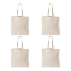 BDWEAVES Cotton Tote Bag Plain - Reusable 100% Eco-Friendly- Natural (Pack Of 6)