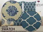 Trance Home Linen Set of 5 Premium 100% Cotton 18x18 inch Cushion Covers Only for Sofa and Diwan |Throw Pillow/Small Cushion Pillow Covers Only – (18x18 inch| 45cmx45cm, Damask & Dori Blue) – Set of 5