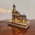 GIFTZORO Jai Shree Ram Mandir Ayodhya Temple Metal Wall Art Wooden 3D Model Handcrafted Decorative Showpiece Showpiece Ram Bhakts Posh Peice Polished Board Hindu Temple Holi Festivals Gift