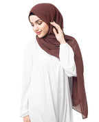 Premium Chiffon Hijab Head Scarf Shawl Wrap for Women (Brown)