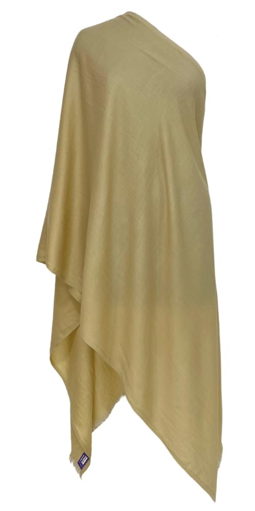 Hastakrutam Reversible Pashmina Silk Stole (Khakhi)