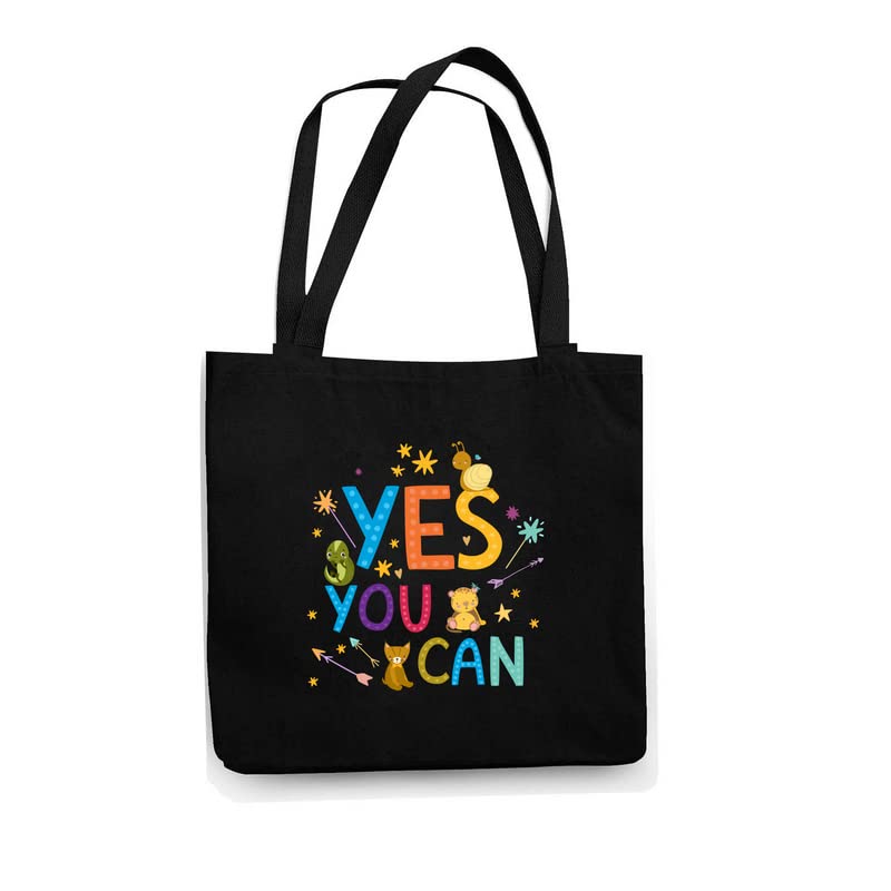Theyayacafe Printed Cotton Black Tote Bag, Multipurpose Bag, Lightweight