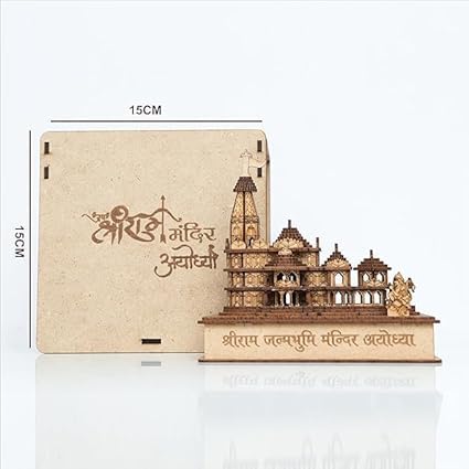LASER ART Ram Mandir Ayodhya Illuminated Model Janaki Temple in Standard View.