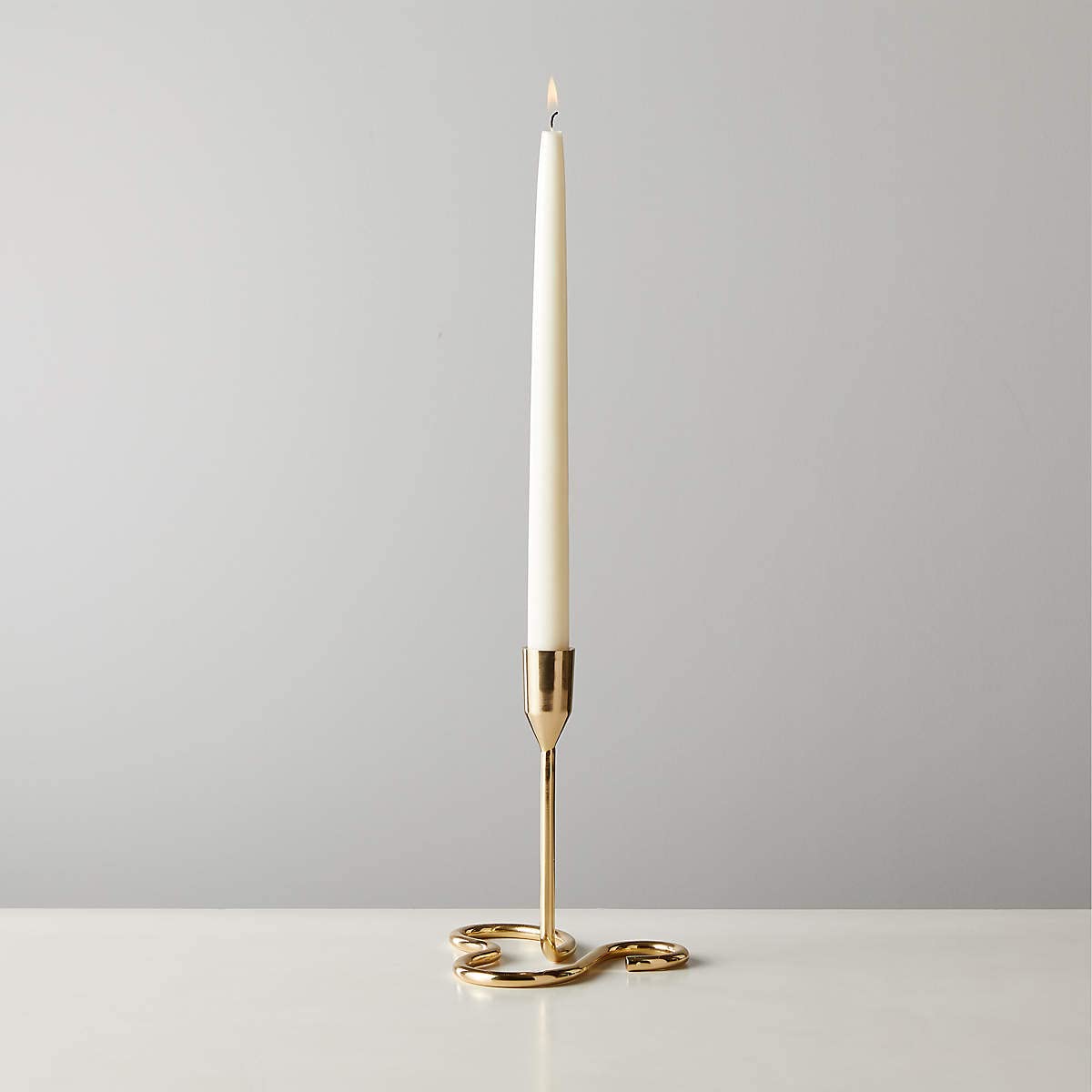 RICHIES ENTERPRISES - Golden Curve Taper Candle Holder, Candlestick Holders Taper Candle Holder, Gold Metal Candle Stand for Home & Decor - 3 Pcs Candle Stick Holders Set (L + M + S)
