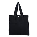 NECAVU Canvas Tote Bag for Women | Aesthetic Canvas College Bag for Girls with Inner & Outer Pockets | Cotton Utility Women Handbags for Shopping, Travel & Daily Use | Black