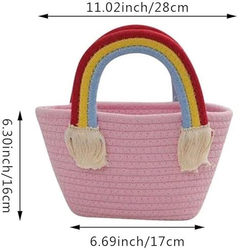 BEAUTIFUL HOMMIES Attractive Hand Bag | Large Tote | Summer Bucket | Bamboo Beach Basket for Women | Boho Jute Handmade Sling (Pink)