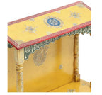 DESERT ART Yellow Wood Pooja Mandir Without Door (48.26 X15.24 X40.64) CM