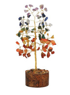 TOI SHOP Seven Chakra Crystal Gemstone Bonsai Money Tree - 6 Inch Reiki Feng Shui Tree (100 Beads) - for Good Luck Wealth Prosperity Healing Vastu Housewarming Gift Home Decor